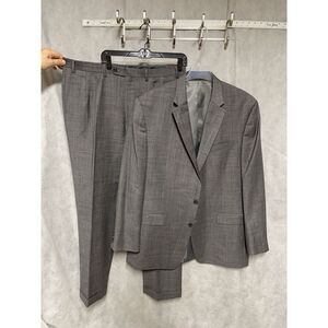 Chaps Suit Men 46L Gray 2B Wool Career‎ Academia 39X32 Pants Ralph Lauren Luxury